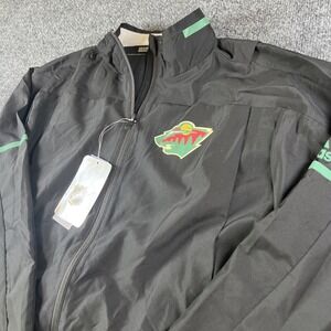 NWT Minnesota Wild Adidas NHL Rink Training Jacket Black‎ Small